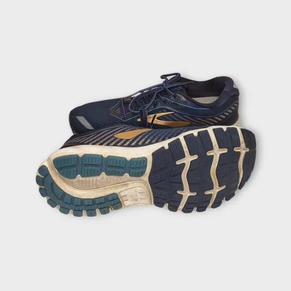 Mens Brooks Ghost 12 Blue &amp; Gold Running Shoes Sneakers Size 10