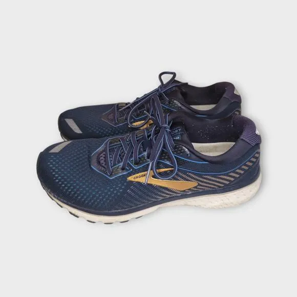 Mens Brooks Ghost 12 Blue &amp; Gold Running Shoes Sneakers Size 10