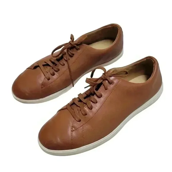 Mens Cole Haan Leather Grand Crosscourt II Casual Shoes Sneakers Size 9 Brown