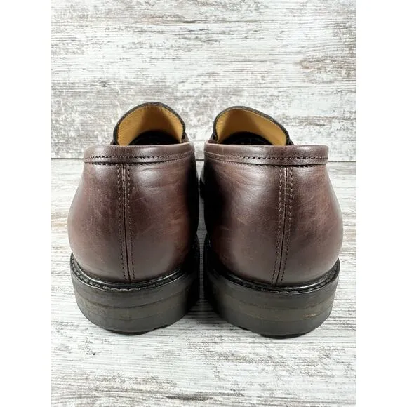 Men's Jack Erwin Carmine Lug Sole Brown Leather Penny Loafer Sz 10.5