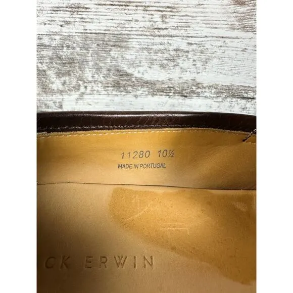 Men's Jack Erwin Carmine Lug Sole Brown Leather Penny Loafer Sz 10.5