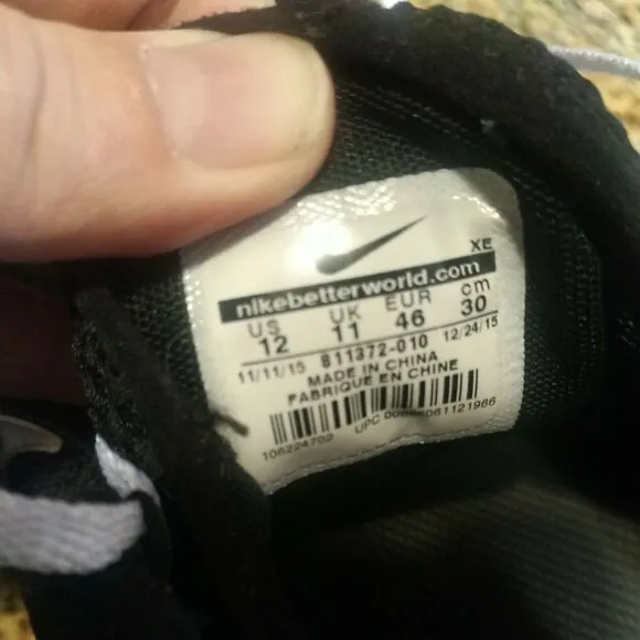 Men's Nike Lunarestoa 2 Essential Casual Shoes, 811372 010 Size 12 Black/White