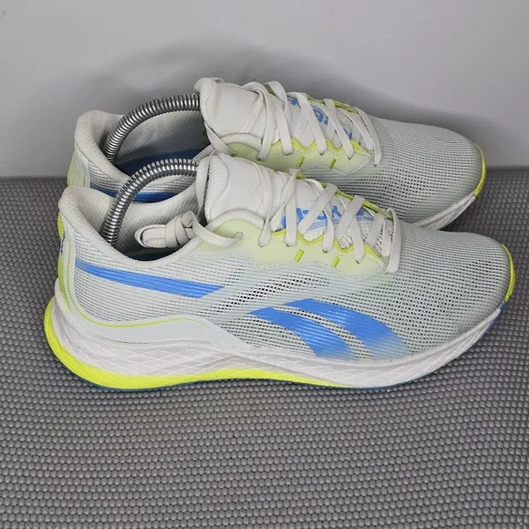Men's Reebok Floatride Energy Symmetros, Size 7, Opal Glow/Blue/Acid Yellow