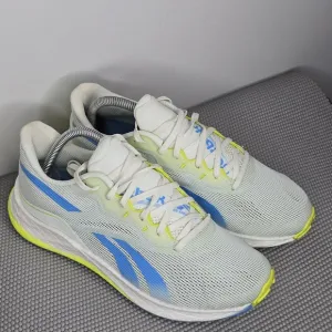 Men's Reebok Floatride Energy Symmetros, Size 7, Opal Glow/Blue/Acid Yellow