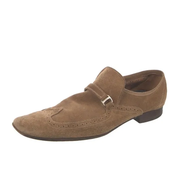 Men's SALVATORE FERRAGAMO 'Sammy' Brown Suede Loafers Size US Size 10