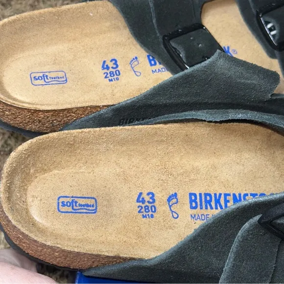 Men’s Shoes Birkenstock ARIZONA SOFT FOOTBED Sandals 0951321 BLACK SUEDE Size 10