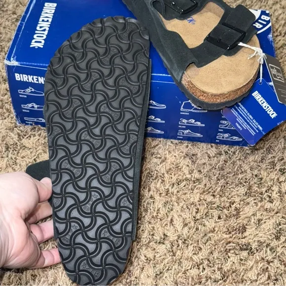 Men’s Shoes Birkenstock ARIZONA SOFT FOOTBED Sandals 0951321 BLACK SUEDE Size 10