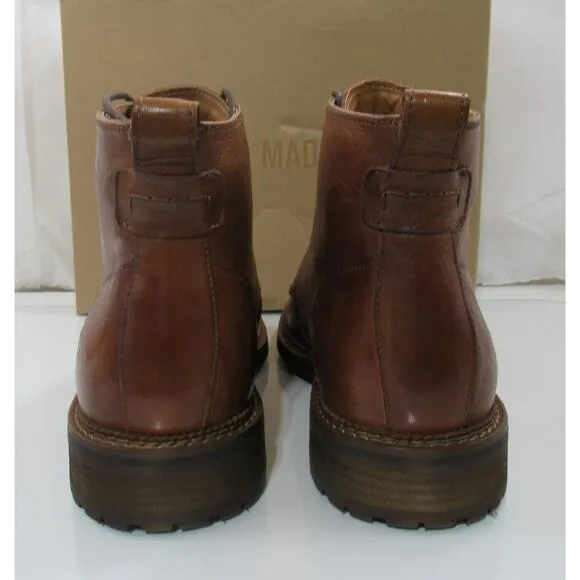 Men's Shoes Steve Madden Noby Lace Up Ankle Boots Tan Leather Size 11