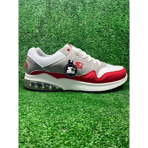 Men's STARTER Running Casual Shoes Size 13 Athletic Style Black, White &amp; Red