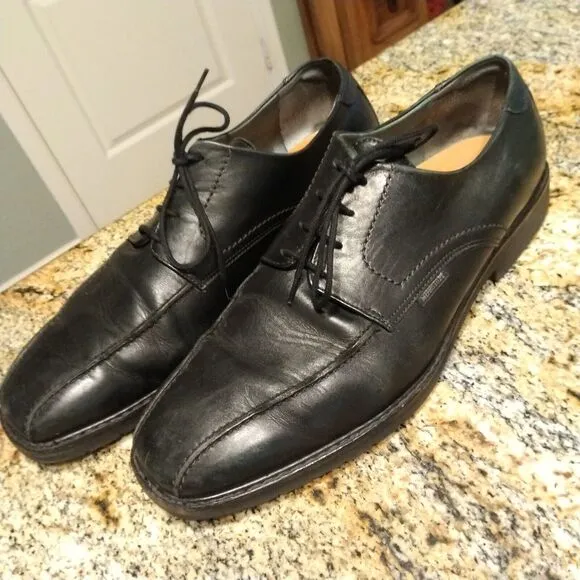 Mephisto Black Leather Goodyear Bicycle Toe Oxfords Lace Shoes Men Sz 13 US