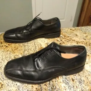 Mephisto Black Leather Goodyear Bicycle Toe Oxfords Lace Shoes Men Sz 13 US