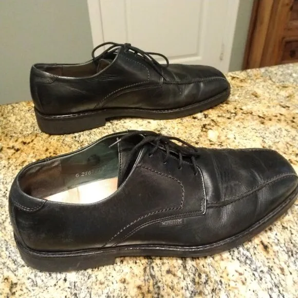 Mephisto Black Leather Goodyear Bicycle Toe Oxfords Lace Shoes Men Sz 13 US