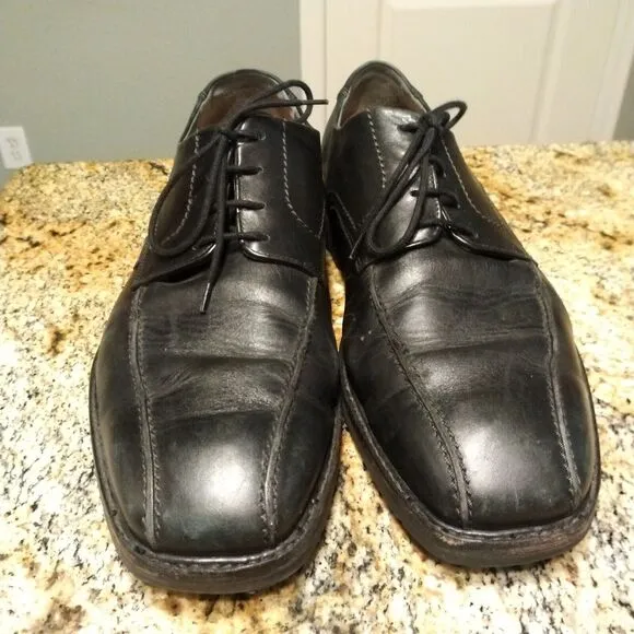 Mephisto Black Leather Goodyear Bicycle Toe Oxfords Lace Shoes Men Sz 13 US
