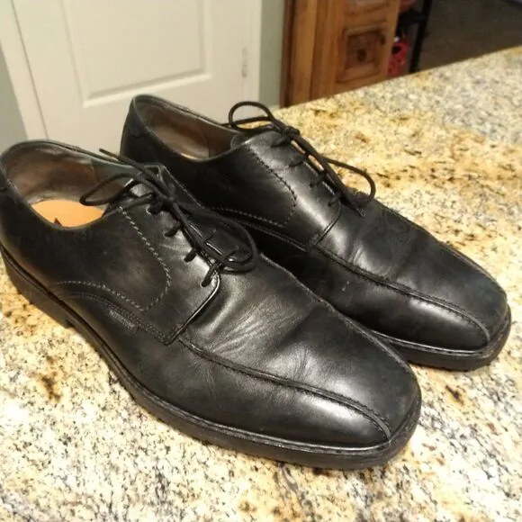 Mephisto Black Leather Goodyear Bicycle Toe Oxfords Lace Shoes Men Sz 13 US