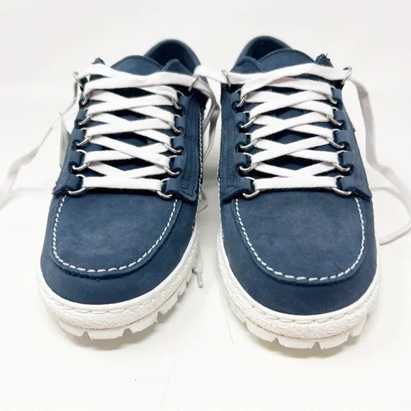 MEPHISTO BLUE SUEDE BRENIA TOPSTITCHED LACE WHITE SOLE SNEAKERS SHOES 11.5 NEW