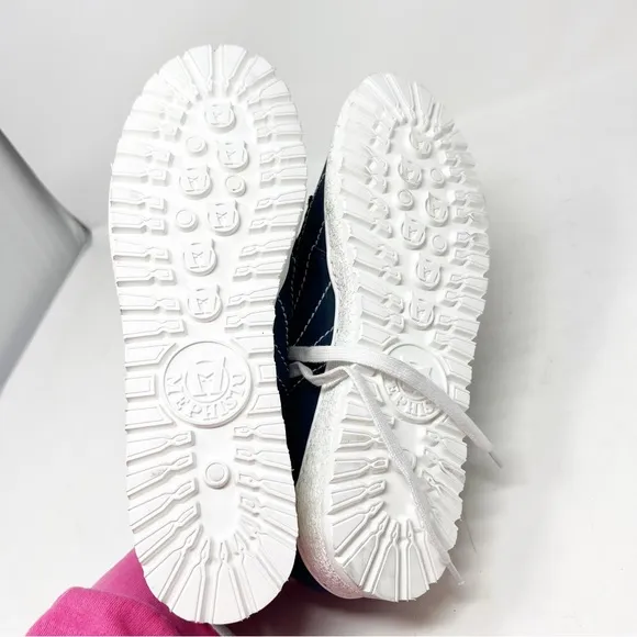 MEPHISTO BLUE SUEDE BRENIA TOPSTITCHED LACE WHITE SOLE SNEAKERS SHOES 11.5 NEW