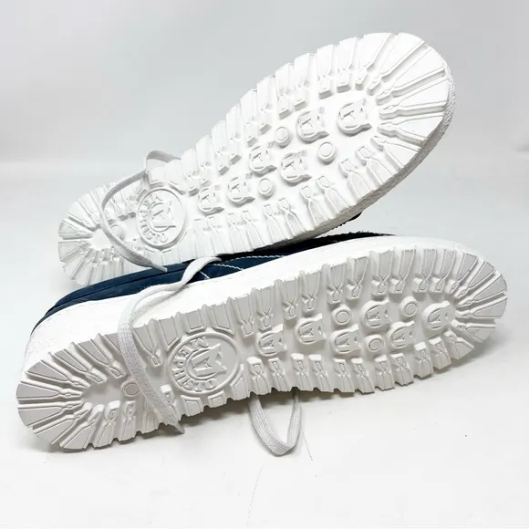 MEPHISTO BLUE SUEDE BRENIA TOPSTITCHED LACE WHITE SOLE SNEAKERS SHOES 11.5 NEW