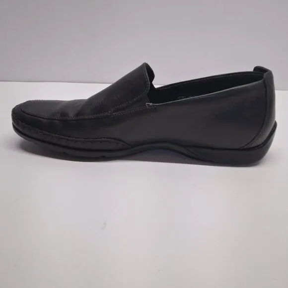 Mephisto Cool-Air Black Leather Slip-on Driving Loafers Shoes Men Size 9