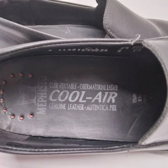 Mephisto Cool-Air Black Leather Slip-on Driving Loafers Shoes Men Size 9