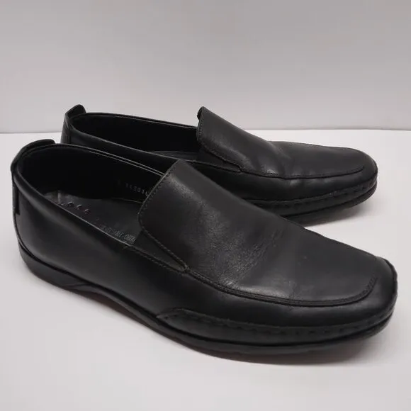 Mephisto Cool-Air Black Leather Slip-on Driving Loafers Shoes Men Size 9