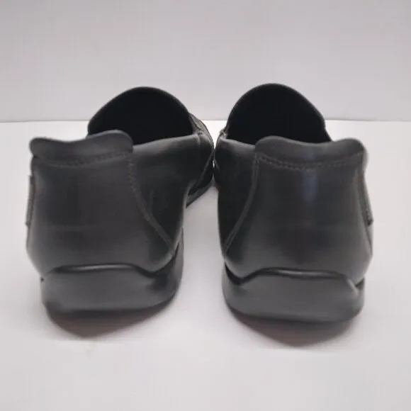 Mephisto Cool-Air Black Leather Slip-on Driving Loafers Shoes Men Size 9