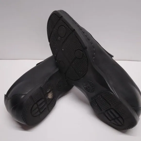 Mephisto Cool-Air Black Leather Slip-on Driving Loafers Shoes Men Size 9