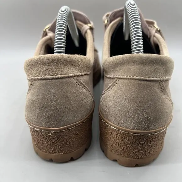 Mephisto Lady Originals Tuxedo Oxford Women Size 10.5 Beige Pink Suede Low Shoes