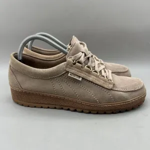 Mephisto Lady Originals Tuxedo Oxford Women Size 10.5 Beige Pink Suede Low Shoes