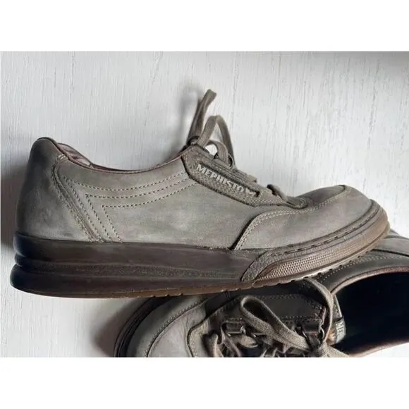Mephisto Runoff Walking Shoes Gray Leather Size Women's 8.5 Made in France.