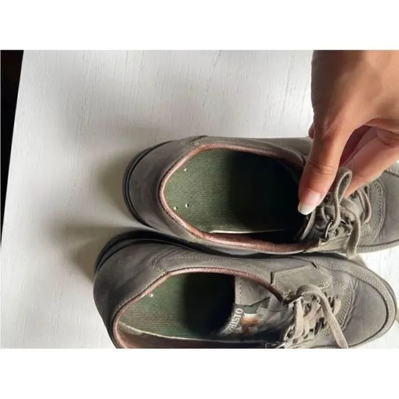 Mephisto Runoff Walking Shoes Gray Leather Size Women's 8.5 Made in France.