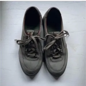 Mephisto Runoff Walking Shoes Gray Leather Size Women's 8.5 Made in France.