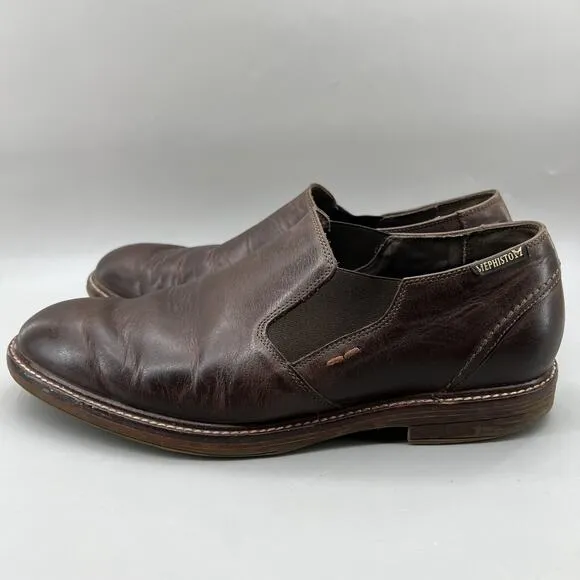 Mephisto Willem Chelsea Loafers Men Size 8.5 Brown Leather Comfort Low Cut Shoes