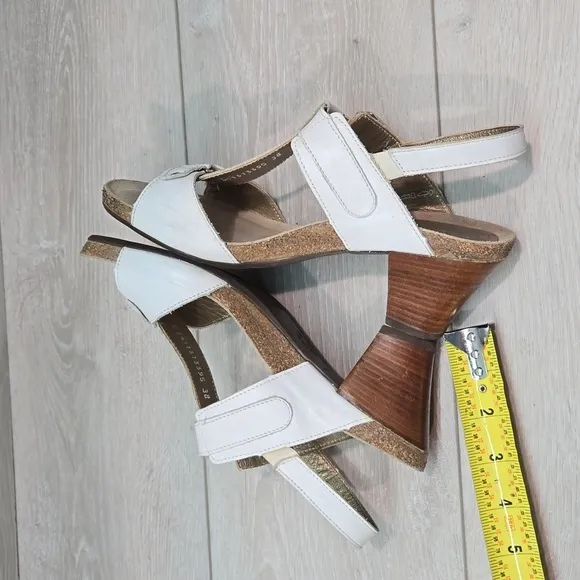 Mephisto Women Ankle Leather Heels Sandals shoes sz 38/8