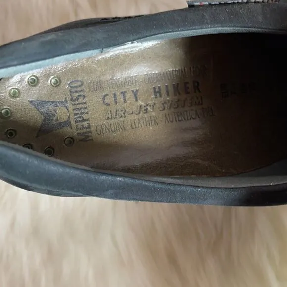 Mephisto City Hiker Black Suede Lace Up Shoes Sz 1