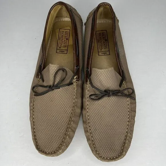 Mercanti Fiorentini Driving Moccasins Shoes Men's Newbuck Tan Brazil Size 12
