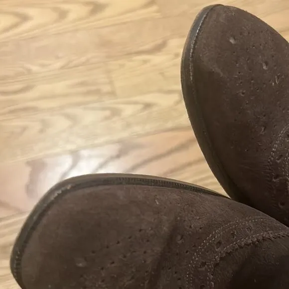 MERCANTI FLORENTINI‎ PERFORATED SUEDE WINGTIP SHOES. 10 1/2M