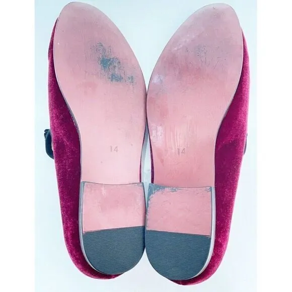 Merlutti Burgundy Black Velvet Tassel Prom Wedding‎ Loafers Shoes Size 14