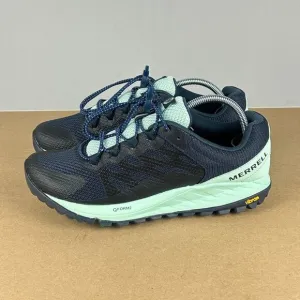 Merrell Antora 2 Trail Running Athletic Shoes Womens 9 Blue Green Vibram Sole