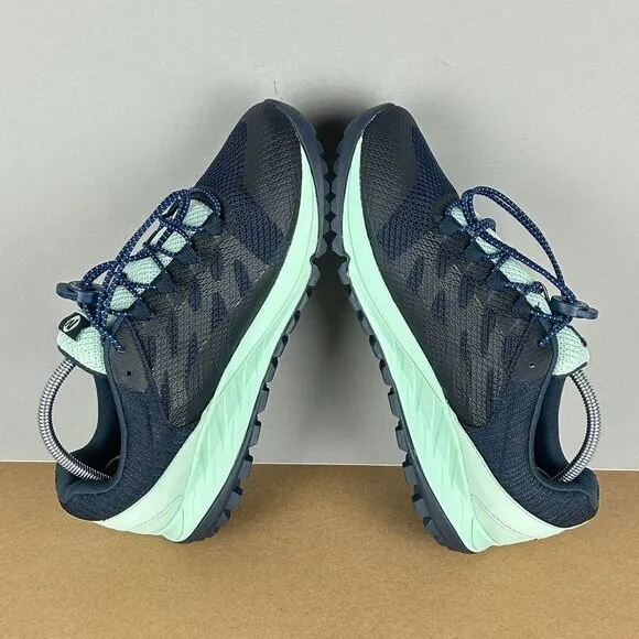 Merrell Antora 2 Trail Running Athletic Shoes Womens 9 Blue Green Vibram Sole