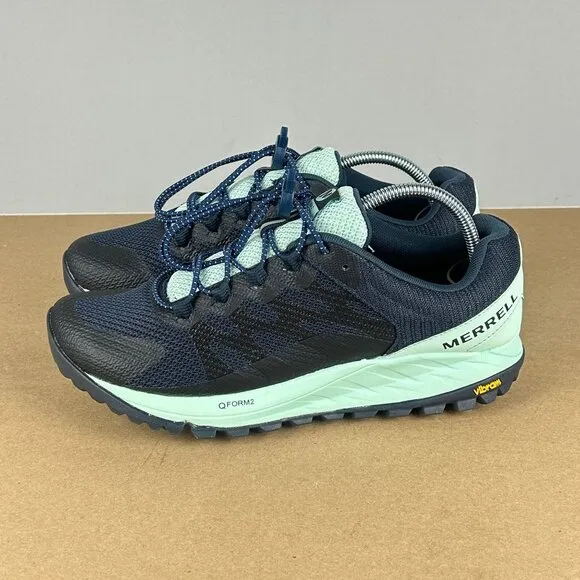 Merrell Antora 2 Trail Running Athletic Shoes Womens 9 Blue Green Vibram Sole