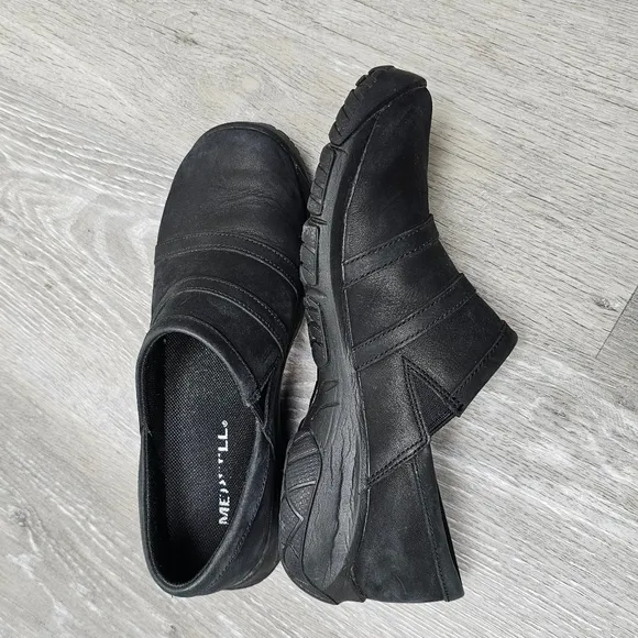 MERRELL ENCORE MOC 4 Shoes Women's SIZE 7 Black Slip On Casual J001434