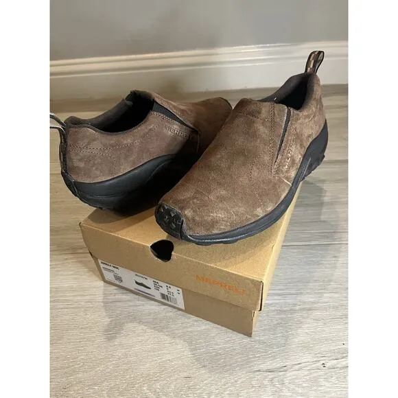 Merrell Men Jungle Moc Loafers Shoes Suede J65685 US 9.5 Brown Slip on