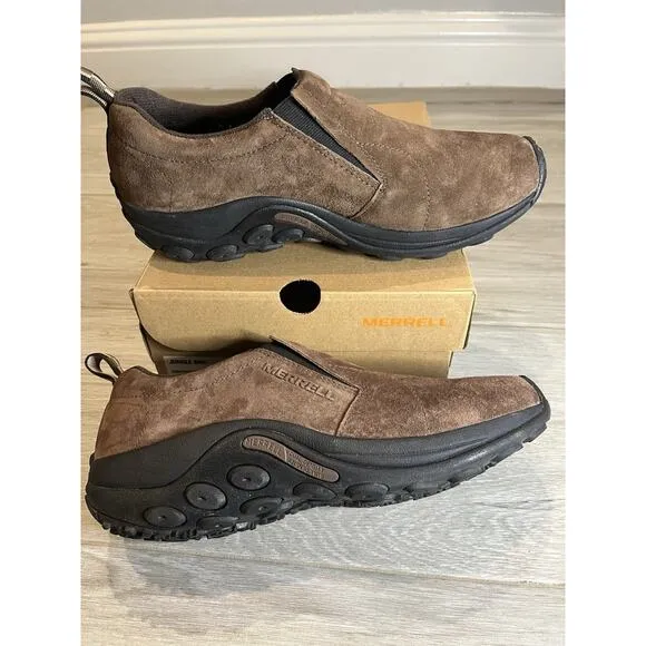 Merrell Men Jungle Moc Loafers Shoes Suede J65685 US 9.5 Brown Slip on