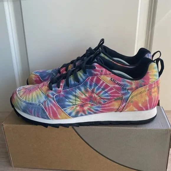 Merrell Suede Rainbow 🌈 TieDye Alpine Sneakers Shoes, Sz 11.5