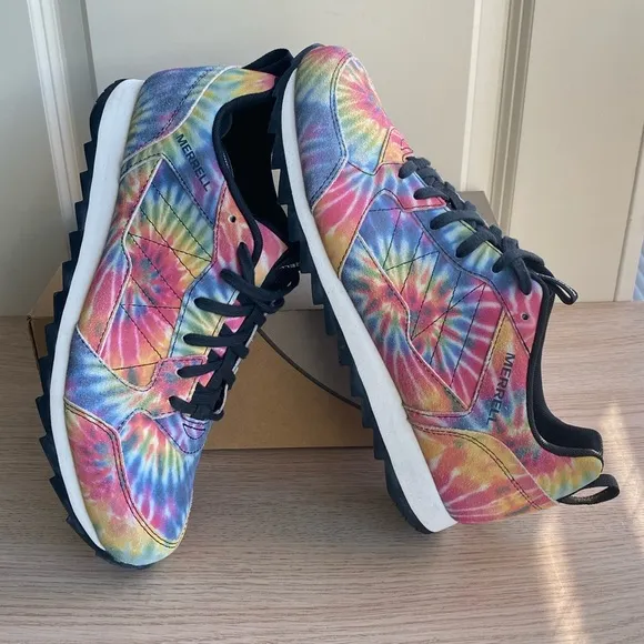 Merrell Suede Rainbow 🌈 TieDye Alpine Sneakers Shoes, Sz 11.5