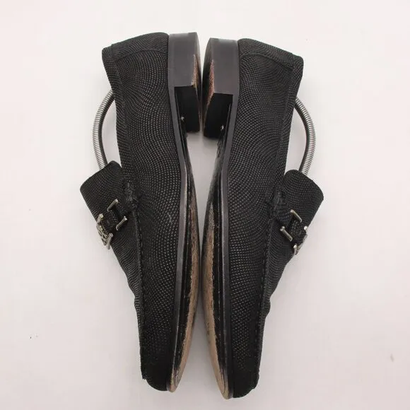 Mezlan Custom Men's Size 12 M Black Pinhead Suede Leather Loafers Shoes