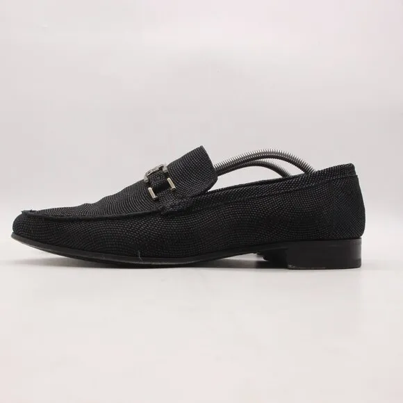 Mezlan Custom Men's Size 12 M Black Pinhead Suede Leather Loafers Shoes