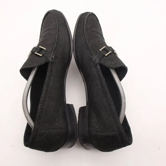 Mezlan Custom Men's Size 12 M Black Pinhead Suede Leather Loafers Shoes