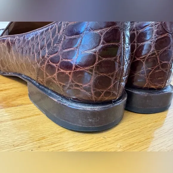 Mezlan Platinum Botero Crocodile Alligator Loafer shoes 8.5 Men’s Made in Spain