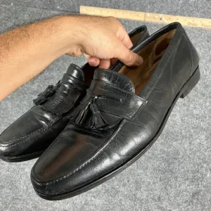 Mezlan Santander Loafers Men's Size 9.5 Black Leather Kiltie Tassel Dress Shoes